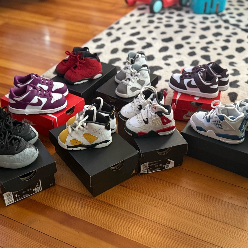 Jordan Kids' Sneakers in Red, Purple, Yellow, and Blue
